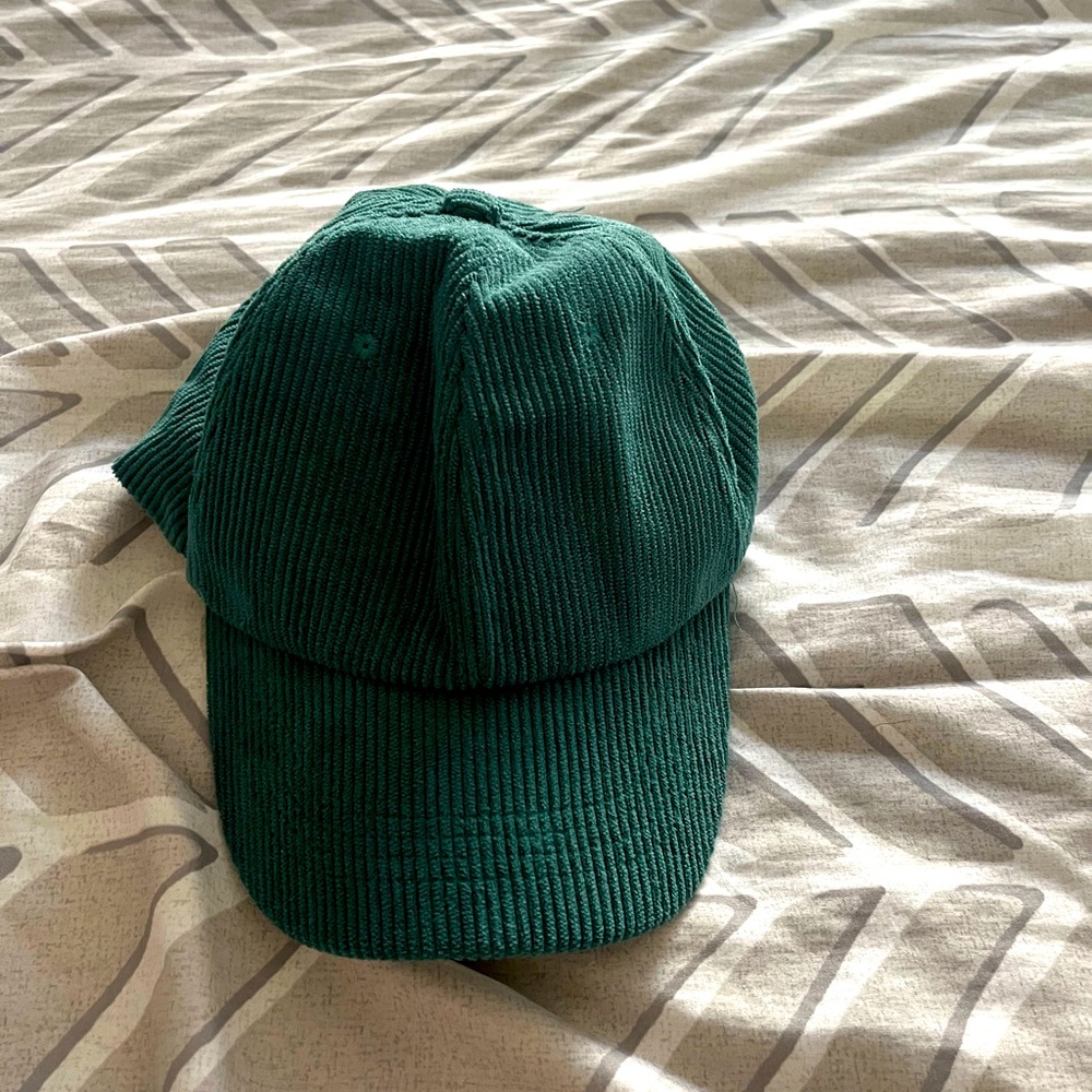 Green corduroy hat
